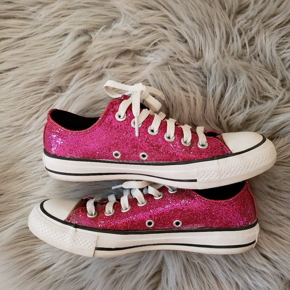 pink sparkly converse shoes
